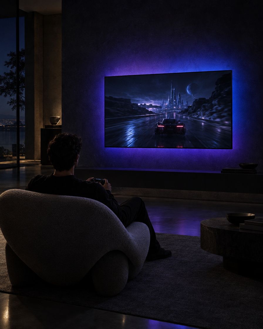 Gaming : le mur réagit aux néons du jeu
